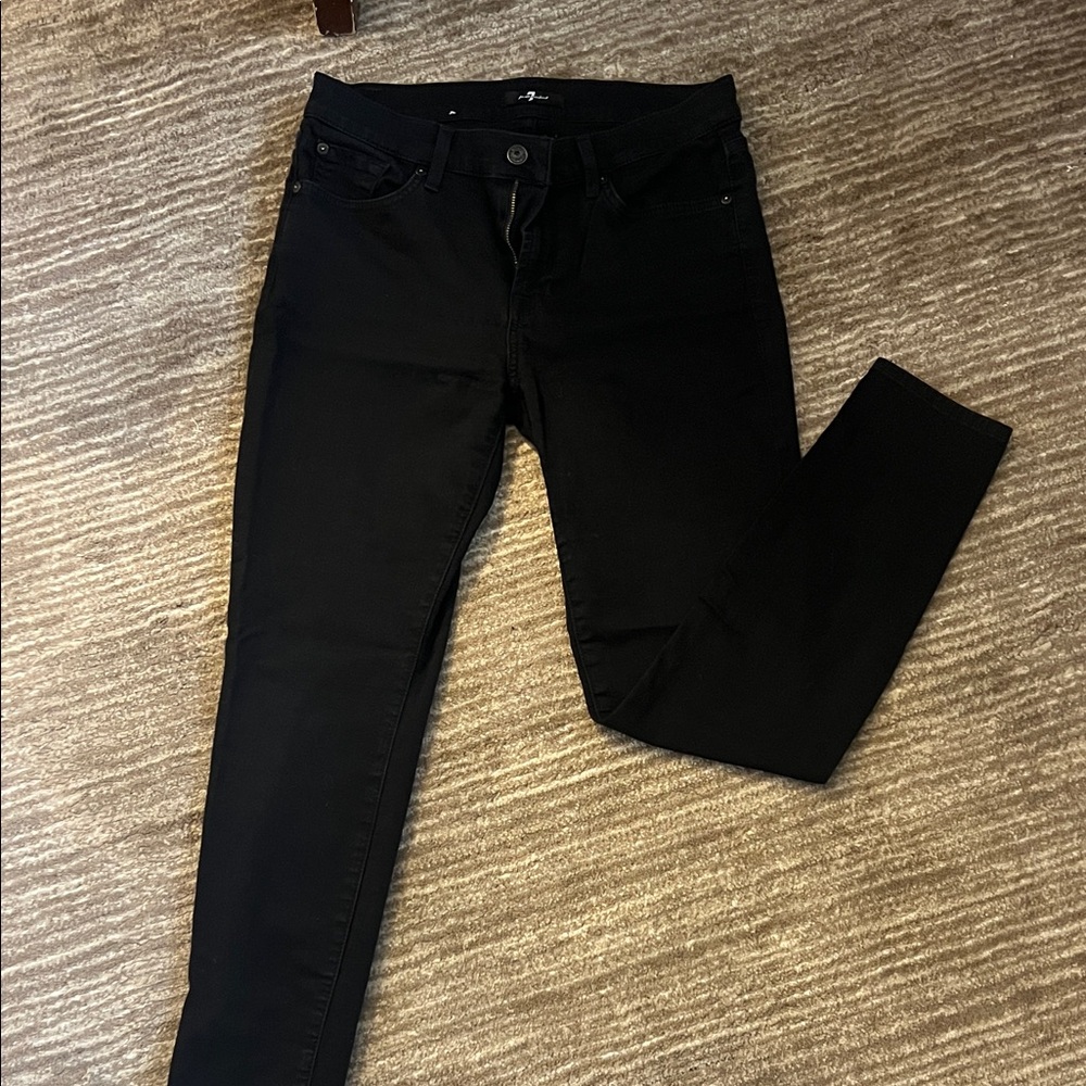 7 For All Mankind Jet Black Denim Pants